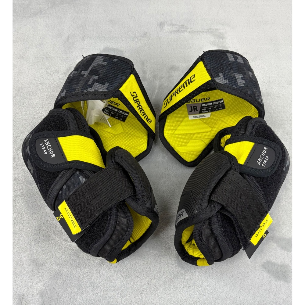 Bauer Supreme M3 Kids Elbow Pads Junior Medium Black Yellow Hockey Gear